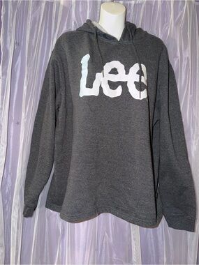 Lee Women's Dark Gray Crewneck Hoodie with White Logo
